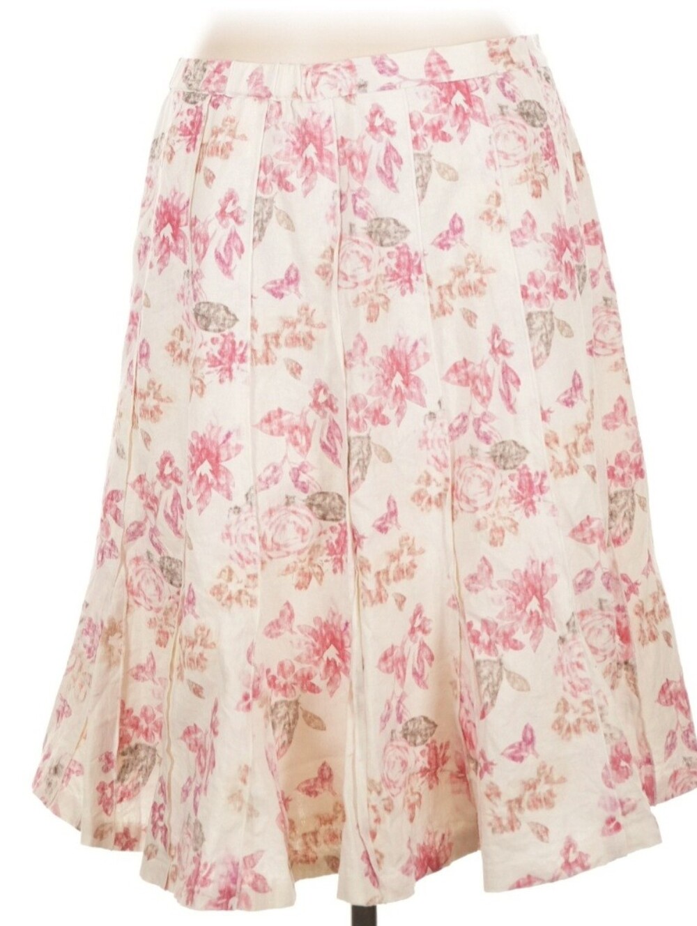 Coldwater Creek Pink Floral Circle Skirt